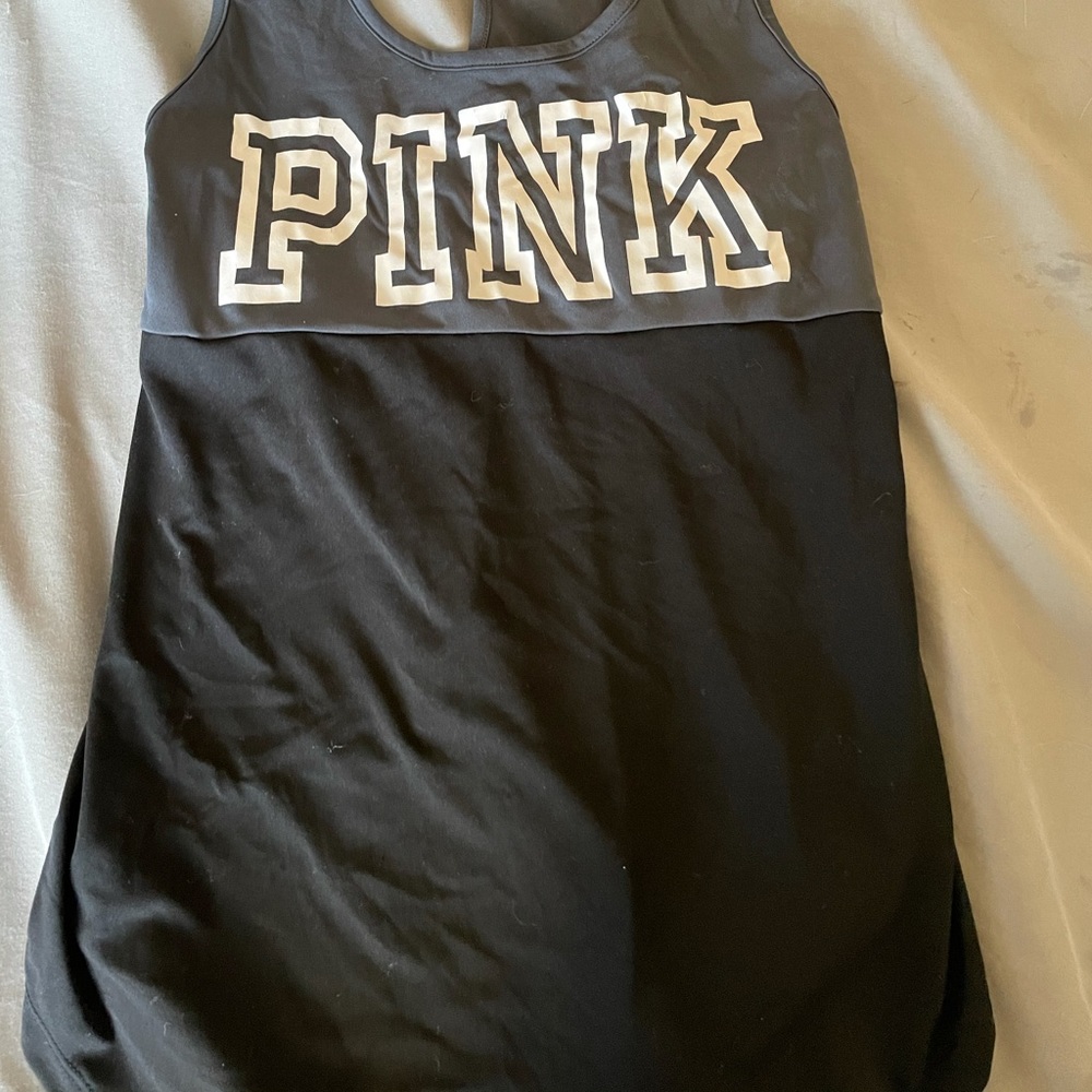 “Pink” gray tank top